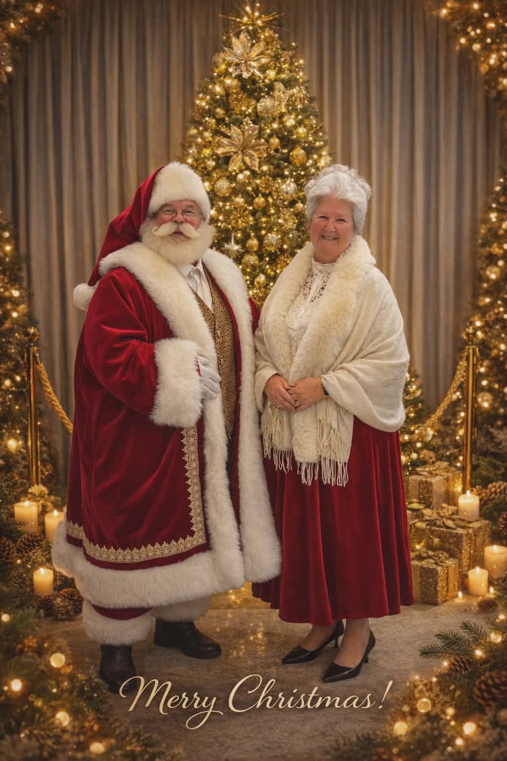 The Claus Couple formal portrait