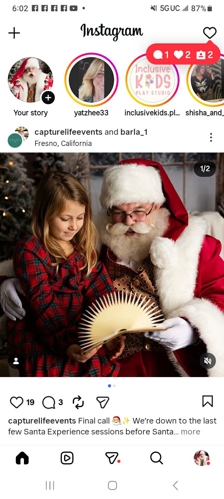 Santa at a festive event