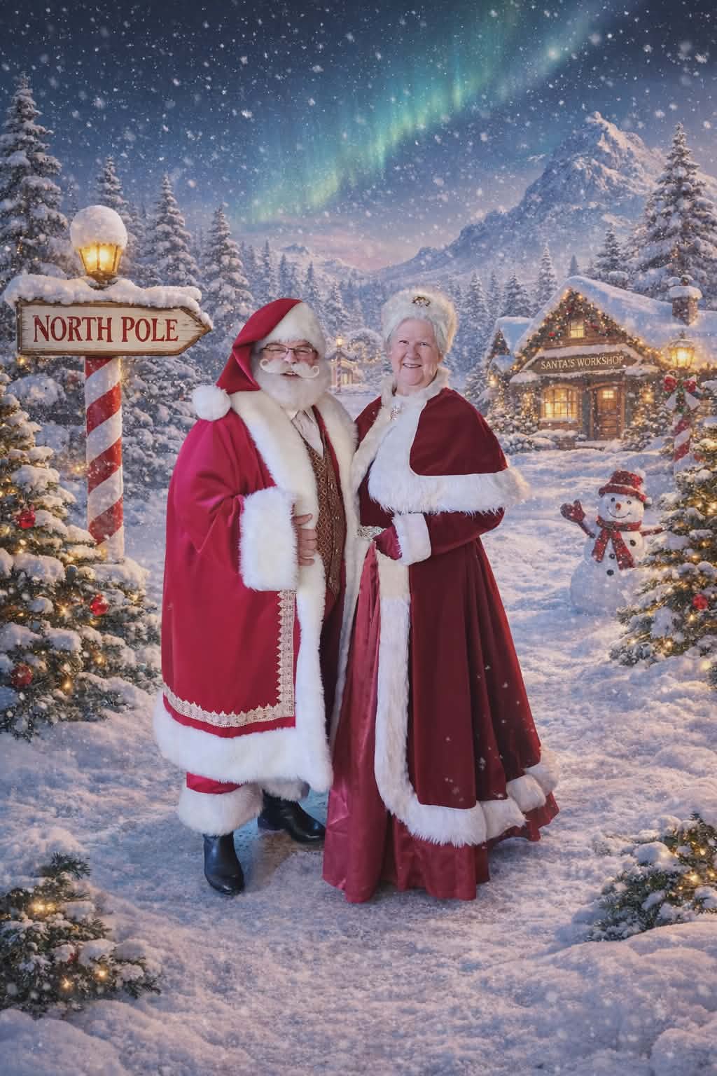 The Claus Couple at the North Pole